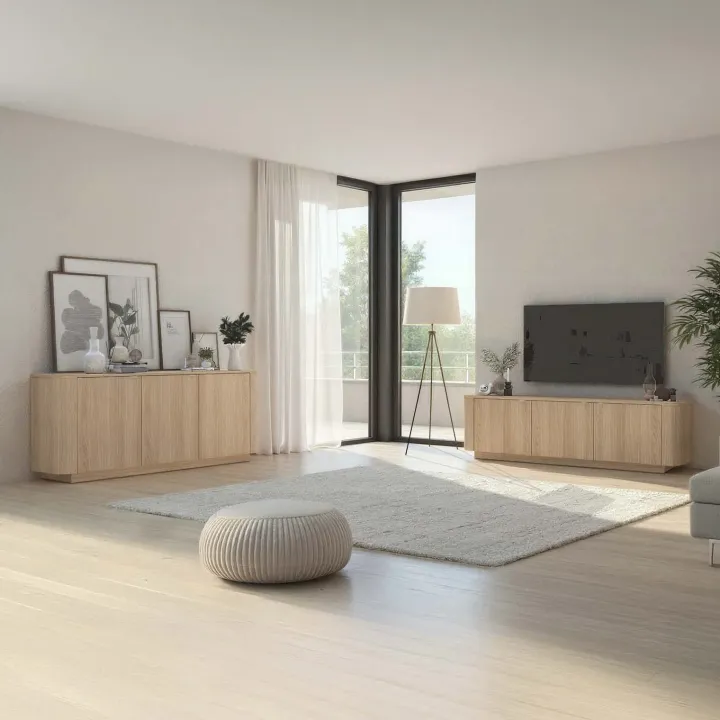 Mobile TV 180x50h cm 3 ante moderno rovere Alba
