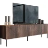 Mobile TV 191x58h cm 4 ante noce scuro con frontali serigrafati Savanna