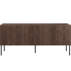 Mobile TV 191x58h cm 4 ante noce scuro con frontali serigrafati Savanna