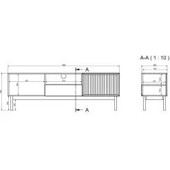 Mobile TV 159x53h cm design cannettato rovere Colby