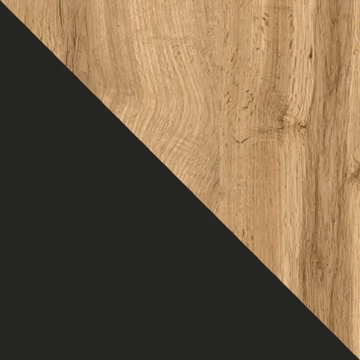 Mobile TV 200x40h cm design rustico cannettato rovere nero List