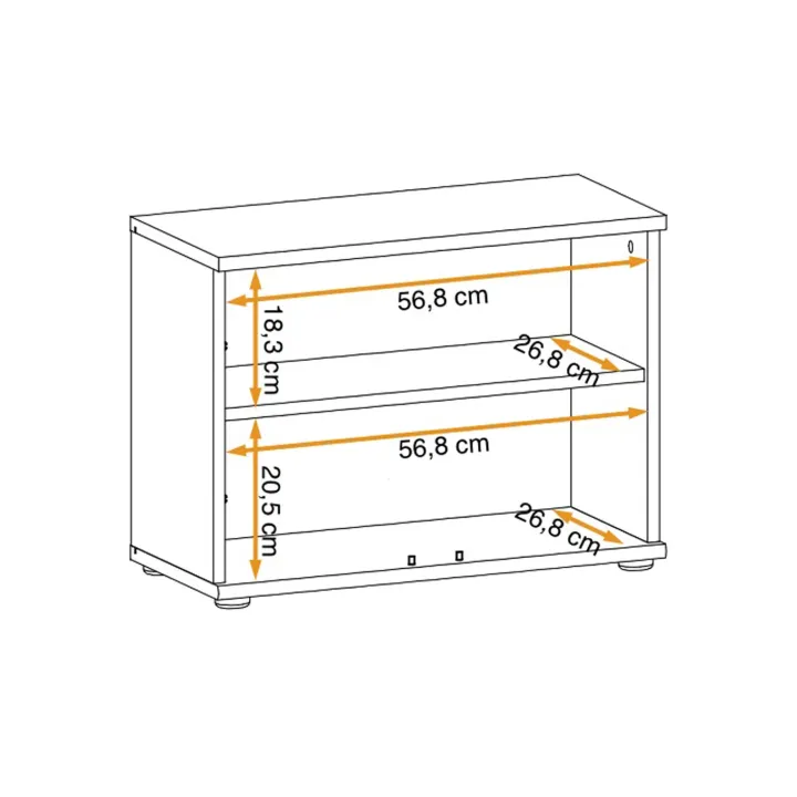 Modulo basso ingresso 2 ante 60x46h cm stampa a righe rovere rustico antracite California Gihome®