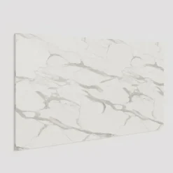 Pannello porta tv 180x100h cm effetto marmo bianco Sunset