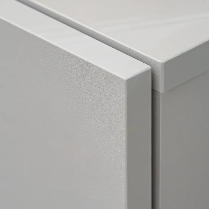 Parete attrezzata con biocamino 160x120h cm pannello effetto cannettato grigio perla rovere Luvox
