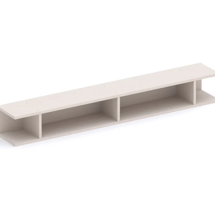 Parete attrezzata con scrivania 305x186h cm beige cashmere rovere chiaro Sunset 1029