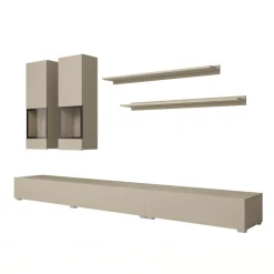 Parete attrezzata moderna 270x176h cm beige cashmere Emotion Gihome®
