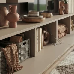 Parete attrezzata moderna 270x176h cm beige cashmere Emotion Gihome®