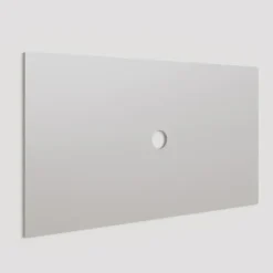 Parete attrezzata sospesa 276x260h cm con pannello cannettato grigio chiaro scuro rovere scuro Sunset Decor 1032