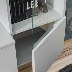Parete attrezzata sospesa 220x148h cm nero rovere grigio perla Violina