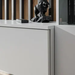 Parete attrezzata sospesa 220x148h cm nero rovere grigio perla Violina
