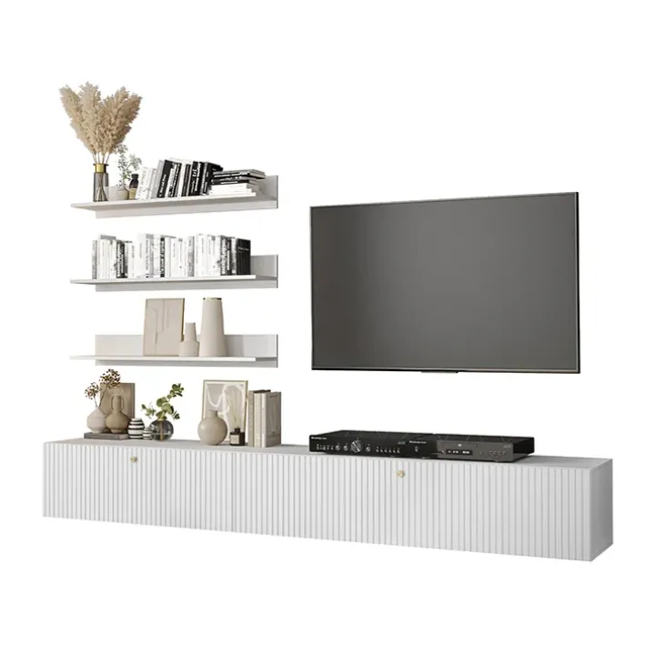 Parete attrezzata sospesa 250x150h cm bianco Kiruna 2