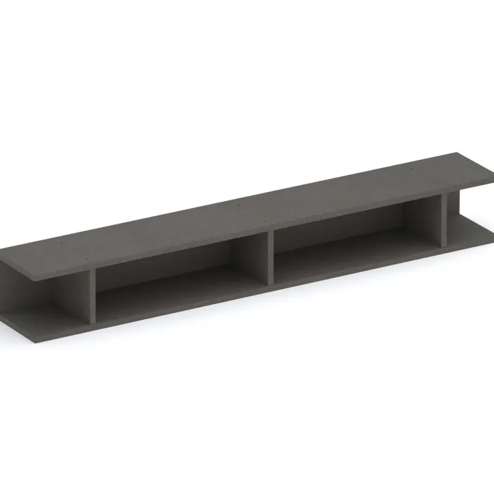 Parete attrezzata sospesa 193x188h cm cannettata ossido nero rovere scuro Sunset Decor 1038
