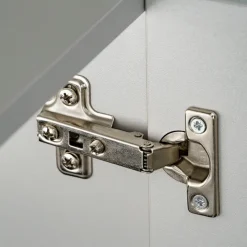 Parete attrezzata sospesa 200x150h cm pannello effetto cannettato grigio perla rovere Luvox