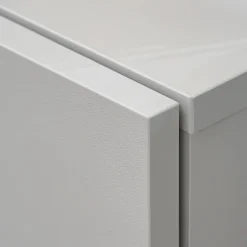 Parete attrezzata sospesa 200x150h cm pannello effetto cannettato grigio perla rovere Luvox