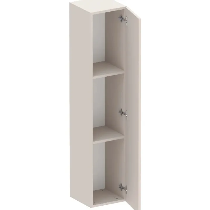Parete attrezzata sospesa 292x180h cm con pannello cannettato beige rovere scuro Sunset Decor 1042