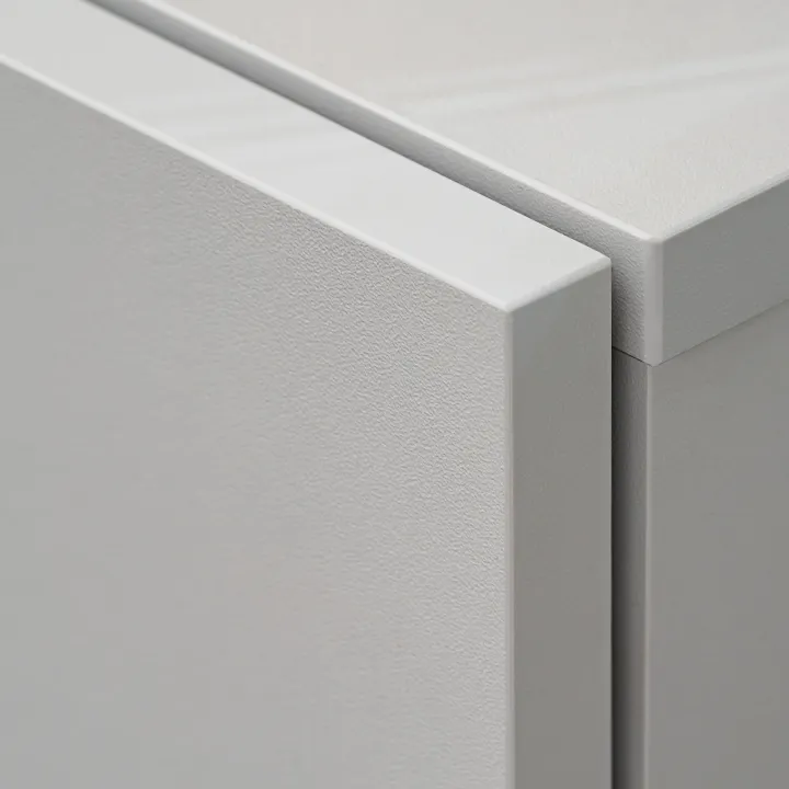 Parete attrezzata sospesa 160x120h cm pannello effetto geometrico grigio perla rovere Luvox