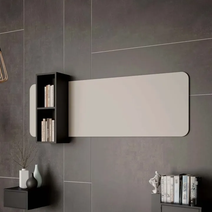 Parete attrezzata sospesa 272x200h cm moderna beige cashmere Bellagio 1