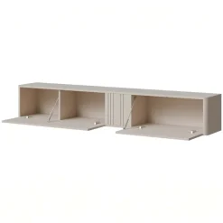 Parete attrezzata sospesa 216x200h cm moderna beige cashmere Bellagio 3