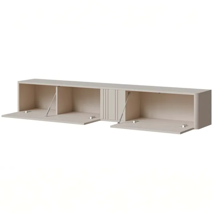 Parete attrezzata sospesa 216x200h cm moderna beige cashmere Bellagio 3