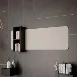 Parete attrezzata sospesa 216x200h cm moderna beige cashmere Bellagio 3