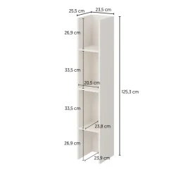 Parete attrezzata 261x194h cm 5 ante a ribalta e 2 librerie a 3 ripiani beige cashmere Arkansas