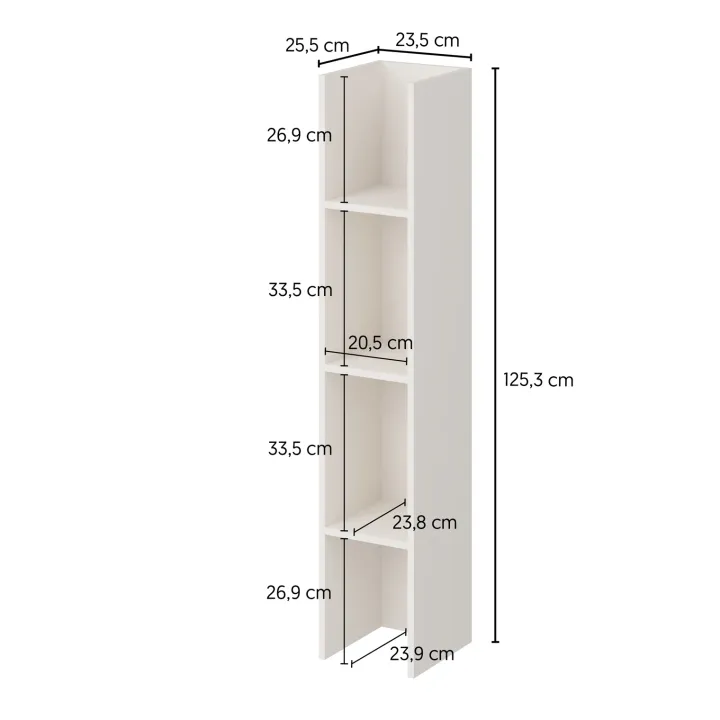 Parete attrezzata 261x194h cm 5 ante a ribalta e 2 librerie a 3 ripiani beige cashmere Arkansas