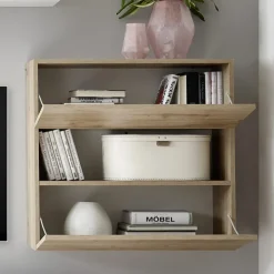 Parete attrezzata 285x187h cm bianco lucido e opaco rovere Steppi 2