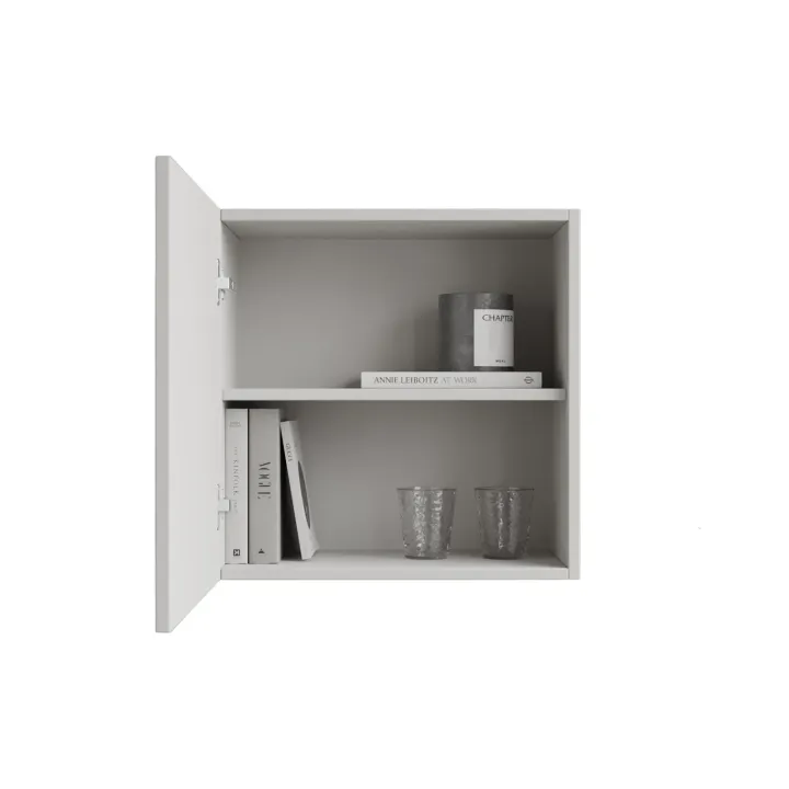 Parete attrezzata 280x202h cm bianco lucido grigio chiaro antracite Sunset 1037