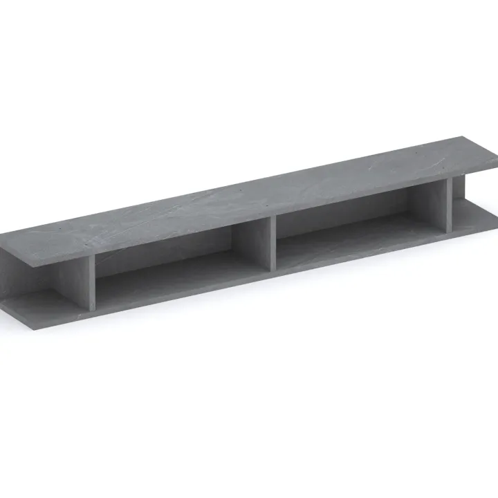 Parete attrezzata 280x202h cm bianco lucido grigio chiaro antracite Sunset 1037