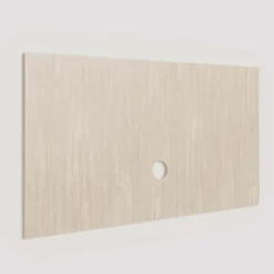 Parete attrezzata 261x186h cm con pannello cannettato effetto travertino beige rovere scuro Sunset Decor 1049