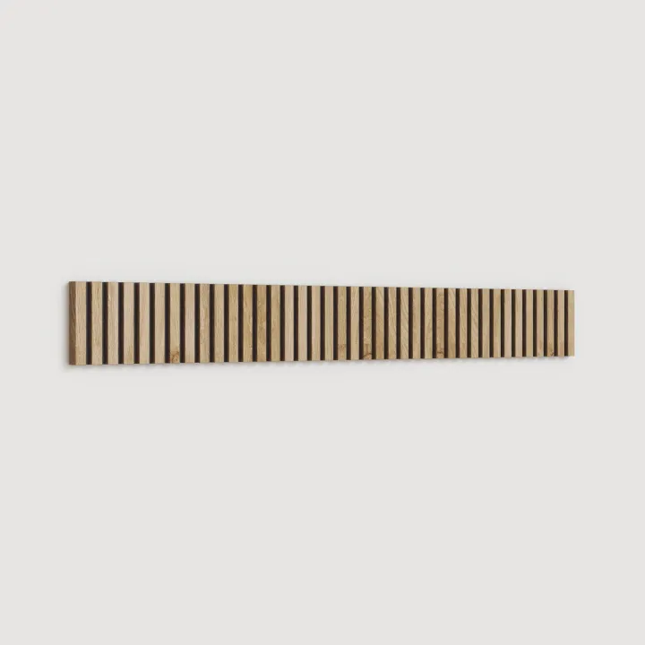 Parete attrezzata 276x265h cm con pannello cannettato ossido marrone rovere chiaro Sunset Decor 1036