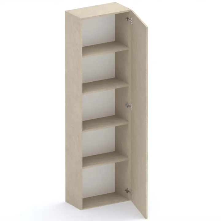 Parete attrezzata 345x186h cm con pannello cannettato tortora beige rovere scuro Sunset Decor 1044
