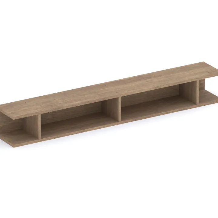 Parete attrezzata 331x186h cm marrone bronzo rovere scuro Sunset 1025