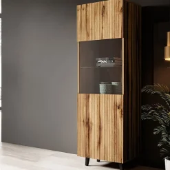 Parete attrezzata 290x183h cm moderna cannettato quercia Essence