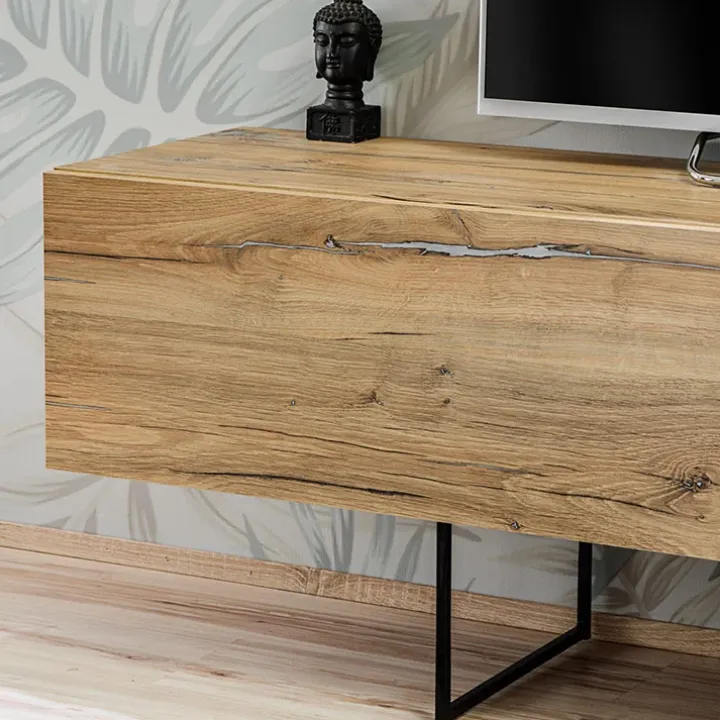 Parete attrezzata 240x170h cm moderna soggiorno rovere antico Dalì