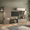 Parete attrezzata 285x200h cm moderna beige marrone Sunset 77
