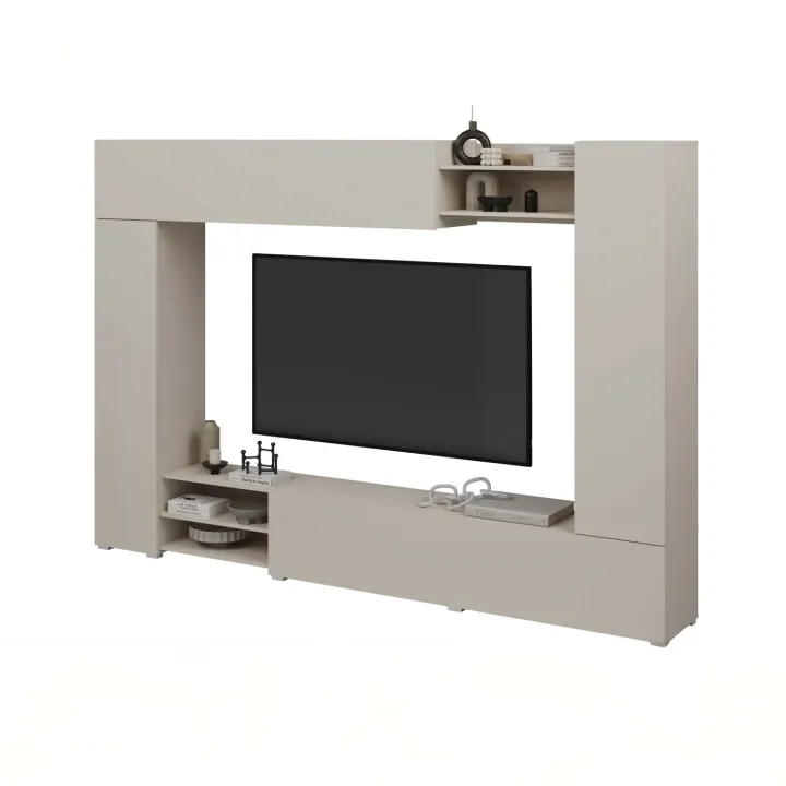 Parete attrezzata 270x185h cm moderna beige cashmere Calima