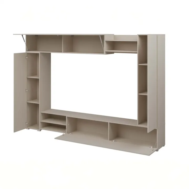 Parete attrezzata 270x185h cm moderna beige cashmere Calima