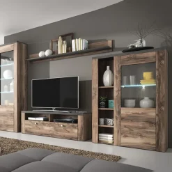 Parete attrezzata 325x206h cm noce rovere grigio Paloma 2