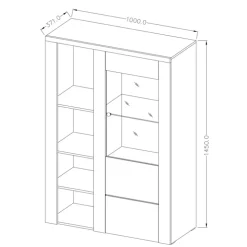 Parete attrezzata 325x206h cm noce rovere grigio Paloma 2