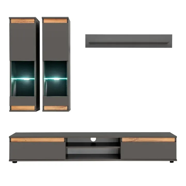Parete attrezzata 175x148h cm rovere antracite Siviglia Gihome®