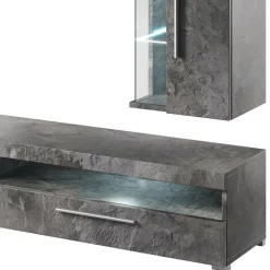 Parete attrezzata 275x175h cm soggiorno ossido Frisk