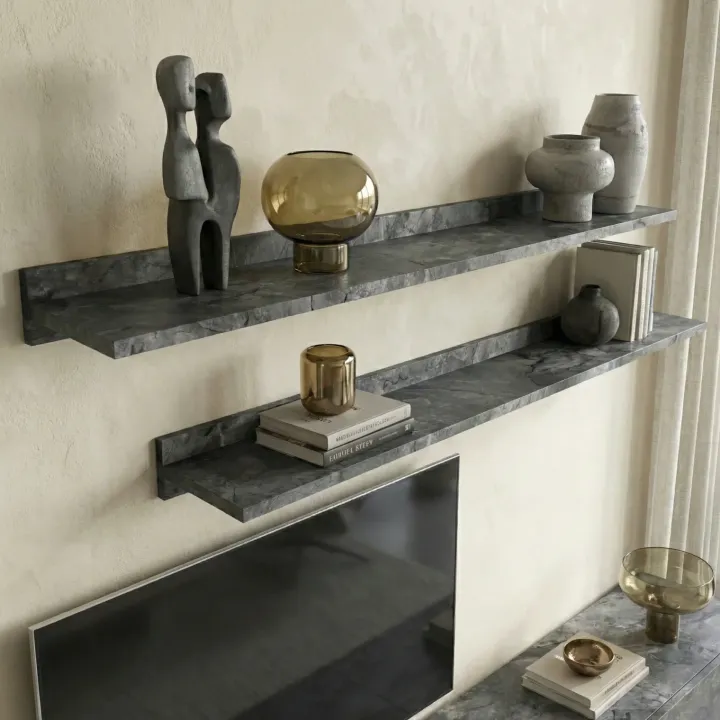Parete attrezzata 270x176h cm soggiorno ossido nero Emotion Gihome®