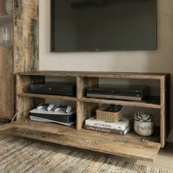 Parete attrezzata 260x185h cm soggiorno legno antico West Gihome®