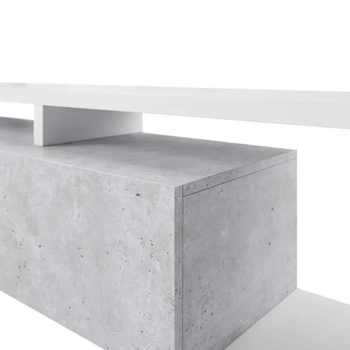 Parete attrezzata 219x205h cm soggiorno bianco opaco Megan Gihome®