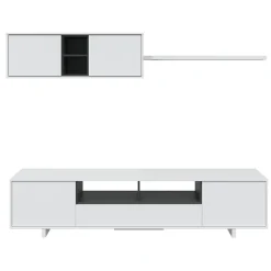 Parete attrezzata 200x145h cm soggiorno bianco antracite Belle