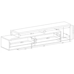 Parete attrezzata 219x205h cm soggiorno verde salvia rovere Megan Gihome®