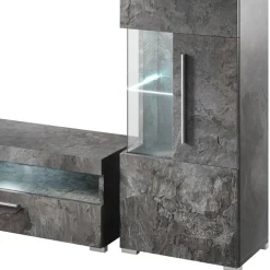 Parete attrezzata 350x170h cm soggiorno ossido Frisk