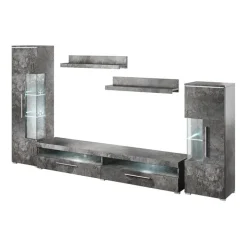 Parete attrezzata 350x170h cm soggiorno ossido Frisk