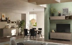 Porta TV 181x72h cm 3 ante bronzo rovere scuro Jonson